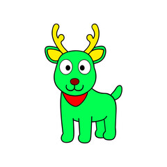 funny cartoon reindeer dog vector illustration