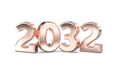 Metallic 3D Rendering of the Year 2032
