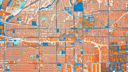 Colorful Fullerton Street Map with Labels and Buildings