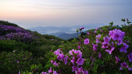 Obraz premium Beautifully blooming Hwangmaesan Mountain scenery