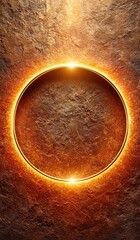 A stunning abstract image featuring a glowing ring against a textured background, perfect for design projects that require vibrant, modern visuals with a mystical touch.