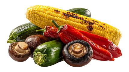 grilled vegetables corn on the cob chili peppers, eggplant zucchin roasted bell peppers