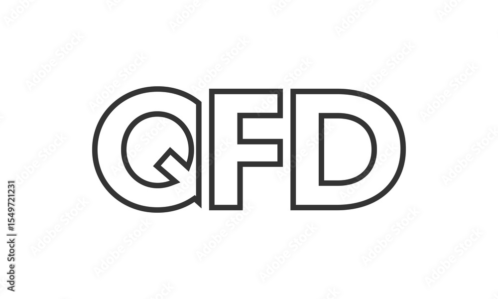 Poster qfd logo design template with strong and modern bold text. initial based vector logotype featuring s