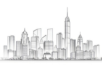 Fototapeta premium High Buildings sketch metropolis building.