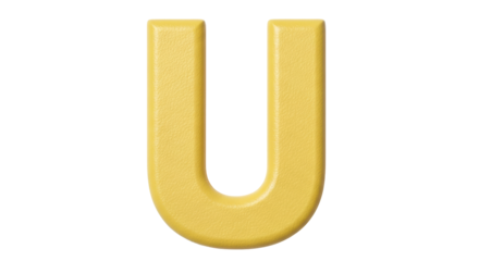 Isolated Yellow Letter U