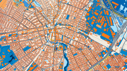 Colorful Elizabeth Street Map with Labels and Buildings
