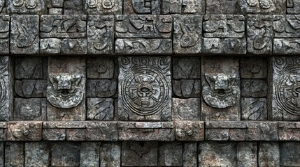 Ancient Mayan stone carvings