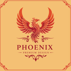 Fototapeta premium Phoenix logo design template. Vector Illustration