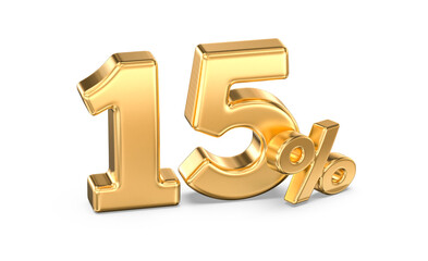 Obraz premium 15% Off Sale: Gold Discount Numbers for Marketing