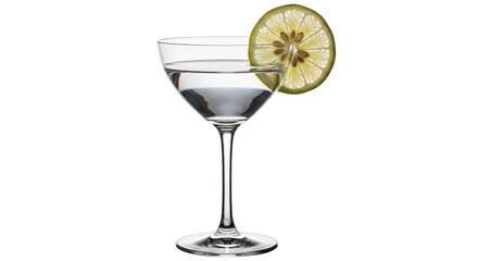 Isolated Martini Glass with Lemon