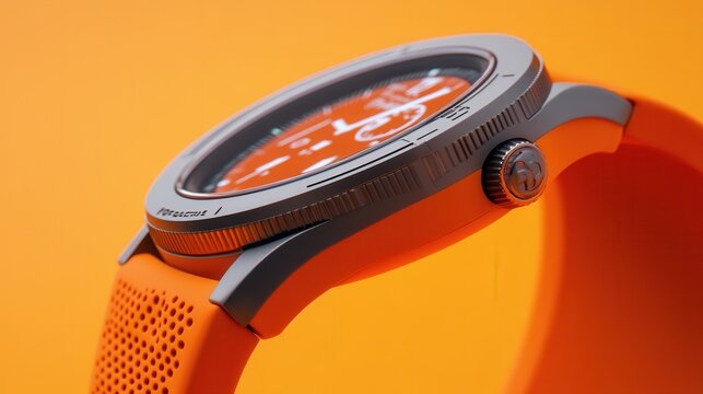 Close-up view of a durable sports watch highlighting its intricate design, vibrant features, and robust functionality tailored for athletes and outdoor adventures