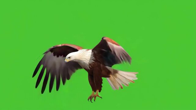 Eagle About to Take Flight on Green Screen
