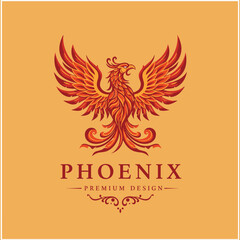 Phoenix logo design template. Vector Illustration