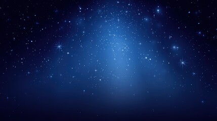 Naklejka premium Night sky starfield background in deep blue with a dark clear panel for text insertion