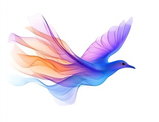 Obraz premium Abstract, colorful bird in flight