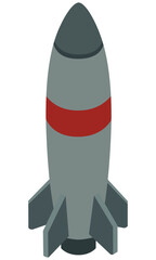Missile or Rocket Isolated on White