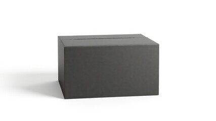 Simple dark grey cardboard box sitting on a plain white surface, providing versatile packaging options for various product types