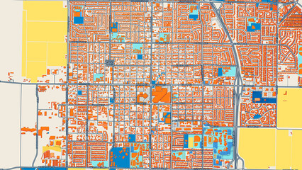 Colorful Santa Maria Street Map with Labels and Buildings