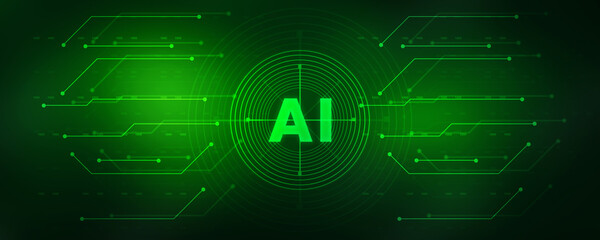 2d illustration Artificial Intelligence (AI) concept
