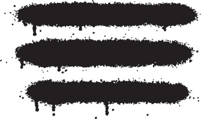 Three Horizontal Spray Paint Splatter Banners with Drips