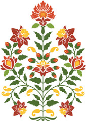 Traditional flower motif illustrations. Beautiful Mughal hand drawn floral motifs.  © Absurd Canvas