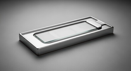 Sleek Modern Design - Minimalistic Glass Object Displayed on a Polished Surface