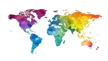 Colorful polygonal world map (1)