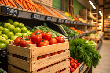 A vibrant display of fresh produce in a warehouse setting