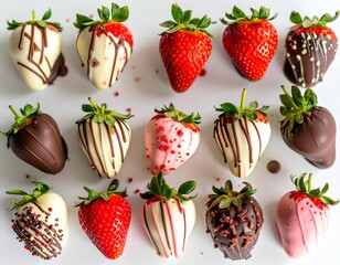 Luxury Strawberry Bonbons with Chocolate Coating and Pistachio Crumble, Elegant Wedding Sweets
