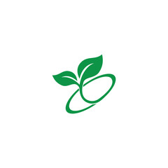 leaf o logo. green leaf vector illustration for icon,symbol or logo