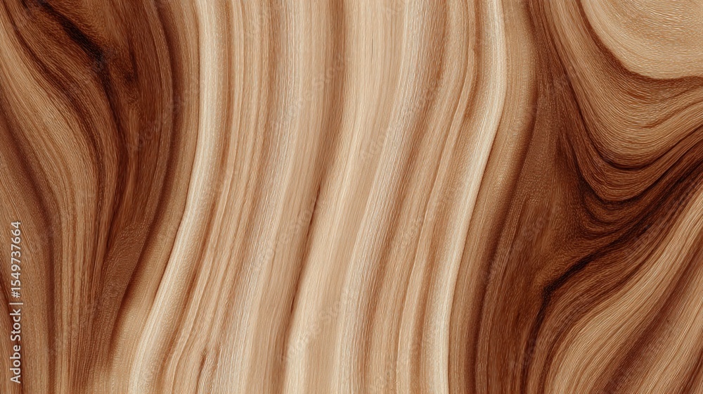 Poster elegant close-up of a smooth polished wooden surface with natural swirling grain patterns and rich w