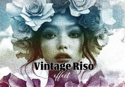 Vintage Riso Photo Effect