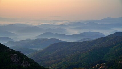 Beautiful mountain ridges in Korea