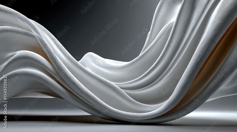 Aufkleber Elegant flowing fabric with smooth silky texture and gentle drapes creating a sophisticated and luxurious visual effect in neutral tones