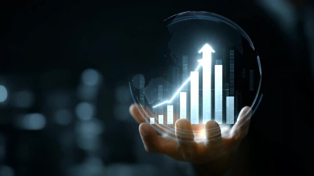 Global Business Growth and Data Analytics Concept

