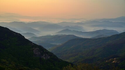 Beautiful mountain ridges in Korea