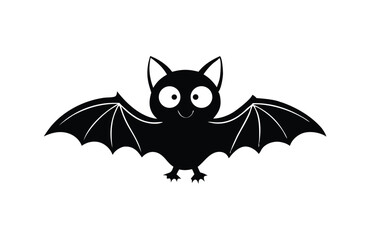 Obraz premium A silhouette bat vector isolated on white background