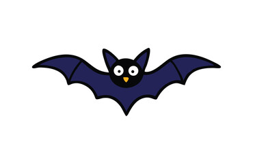 A colorful bat silhouette vector on white background