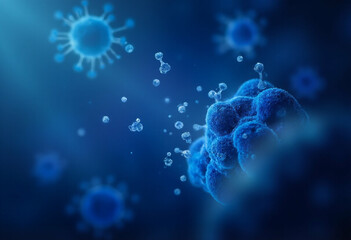 3D Virus Cell on Microscopic