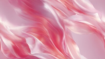 Abstract pink flowing fabric with soft silky texture and smooth curves creating a dreamy elegant artistic background scene