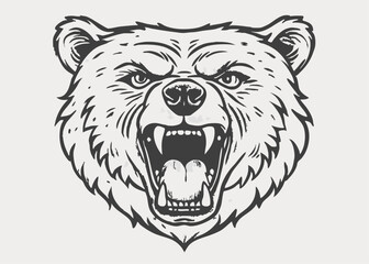 Bear head mascot. Logo design. Illustration for printing on t-shirts Minimalist concept vector illustration