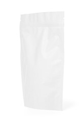 One zipper stand-up pouch isolated on white