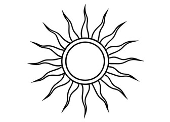 sun icon symbol vector design line art vector illustration