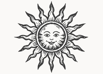 Sun vector icon. Abstract sun closeup. Yellow sun isolated on white background.