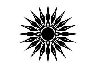 Silhouette sun and book logo design for kindergarten theme or kids vintage style Minimalist concept vector illustration