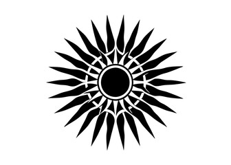 Silhouette sun and book logo design for kindergarten theme or kids vintage style Minimalist concept vector illustration