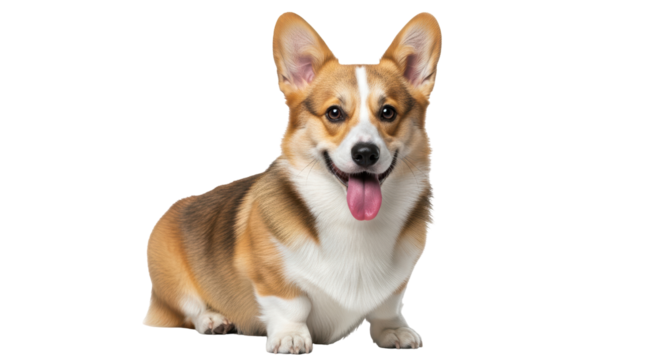 Isolated Happy Corgi Dog