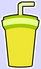 a green cup of a drink