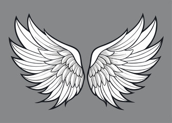 Obraz premium Abstract image of black wings Minimalist concept vector illustration