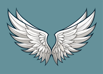 Obraz premium Angel wings, bird wings collection hand drawn vector illustration sketch vector cartoon illustration